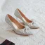 Charmant Silber Kristall Brautschuhe 2020 Strass Schleife 8 cm Stilettos Spitzschuh Hochzeit Pumps