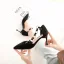 Fashion Black Prom Womens Shoes 2020 Suede Ankle Strap 7 cm Stiletto Heels Pointed Toe Heels