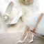 Sjarmerende Elfenben Brudesko 2020 Satin Rhinestone 9 cm Stiletthæler Spisse Bryllup Pumps