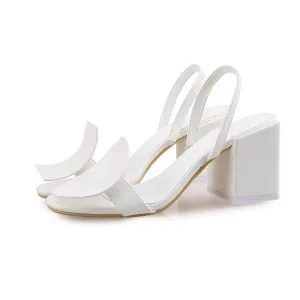 Ovanlig Mode Elfenben Casual Gatukläder Sandaler Dam 2020 8 Cm Tjocka Klackar Peep Toe Sandaler