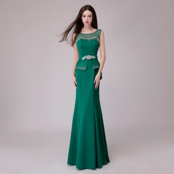 Vintage Retro Green Evening Dresses 2018 Trumpet Mermaid Rhinestone Sash Scoop Neck Backless Sleeveless Floor Length Long Formal Dresses
