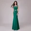 Vintage / Retro Green Evening Dresses  2018 Trumpet / Mermaid Rhinestone Sash Scoop Neck Backless Sleeveless Floor-Length / Long Formal Dresses