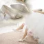 Mode Ivoire Faux Diamant Chaussure De Mariée 2020 9 cm Talons Aiguilles À Bout Pointu Mariage Escarpins