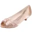 Elegancka Szampan Satyna Na Wesele Buty Ślubne 2020 3 cm Niski Obcas Peep Toe Ślub Czółenka
