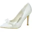 Elegante Ivoor Gala Pumps 2020 Satijn Strik 9 cm Naaldhakken / Stiletto Spitse Neus Pumps