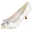 Elegante Weiß Ball Pumps 2020 Satin Kristall Strass 6 cm Stilettos Peeptoes Pumps