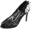 Sexy Black Evening Party See-through Pumps 2020 Lace Rhinestone 9 cm Stiletto Heels Open / Peep Toe Pumps
