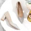Bling Bling Farbverlauf Gold Brautschuhe 2020 Glanz Pailletten 6 cm Thick Heels Spitzschuh Hochzeit Pumps