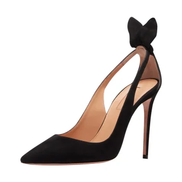 Sexy Noire Soirée Cuir Chaussures Femmes 2020 10 Cm Talons Aiguilles À Bout Pointu Talons