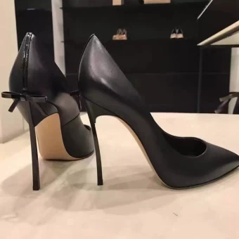 Chic Beautiful Black Office Ol Pumps 2020 Bow 10 Cm Stiletto Heels Pointed Toe Pumps