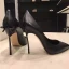 Chic / Belle Noire Bureau OL Escarpins 2020 Noeud 10 cm Talons Aiguilles À Bout Pointu Escarpins