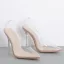Sexy Transparent Beige Cocktail Escarpins 2020 10 cm Talons Aiguilles À Bout Pointu Escarpins