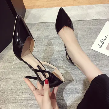 Abordable Noire Désinvolte Chaussures Femmes 2020 9 Cm Talons Aiguilles À Bout Pointu Talons