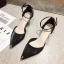 Simple Noire Désinvolte Daim Chaussures Femmes 2020 Bride Cheville 6 cm Talons Aiguilles À Bout Pointu Talons