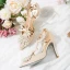 Charming Nude Evening Party Womens Shoes 2020 Satin T-Strap Pearl Rhinestone Bow 10 cm Stiletto Heels Pointed Toe Heels