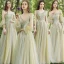 Chic / Beautiful Sage Green Pearl Lace Flower Bridesmaid Dresses 2021 A-Line / Princess Off-The-Shoulder Short Sleeve Backless Floor-Length / Long Bridesmaid Wedding Party Dresses