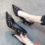 Mode Noire Soirée Escarpins 2020 Étoile Faux Diamant 5 cm Talons Aiguilles À Bout Pointu Escarpins