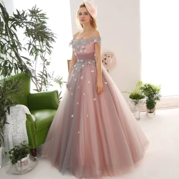 Vintage Originale Rougissant Rose Robe De Bal 2018 Robe Boule Appliques Perlage Cristal Paillettes De L Épaule Dos Nu Sans Manches Longue Robe De Ceremonie
