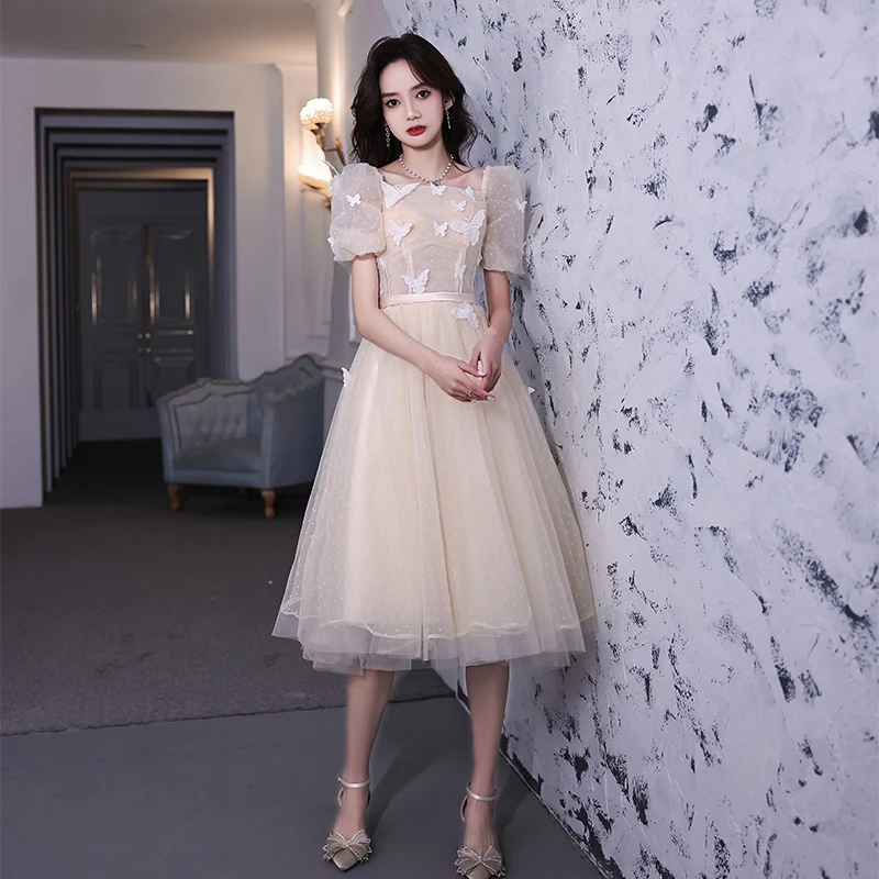 green emerald velvet dress Champagne Beaded String Lace Homecoming Dresses Spaghetti Strap Gradua –  Viniodress main image 1