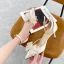Élégant Beige Soirée Faux Diamant Noeud Sandales Femme 2021 Bride Cheville 7 cm Talons Aiguilles À Bout Pointu Talons Hauts