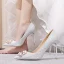 Charming Silver Lace Wedding Shoes 2020 Pearl Rhinestone 10 cm Stiletto Heels Pointed Toe Wedding Pumps