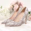 Sparkly Nude Lace Embroidered Wedding Shoes 2020 Glitter Sequins 10 cm Stiletto Heels Pointed Toe Wedding Pumps