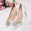 Charmant Ivory / Creme Brautschuhe 2020 Kristall Strass 10 cm Stilettos Spitzschuh Hochzeit Pumps