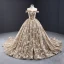 High-end Khaki Prom Dresses 2023 Ball Gown Off-The-Shoulder Handmade  Beading Pearl Sequins Lace Flower Sleeveless Backless Royal Train