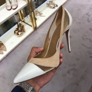 Eenvoudige Ivoor Kantoor Ol Pumps 2020 Suede 9 Cm Naaldhakken Stiletto Spitse Neus Pumps