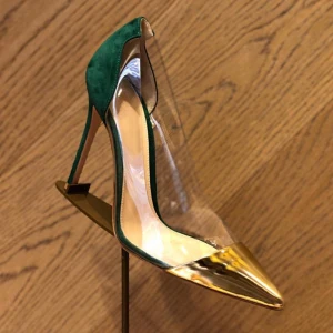 Chic Beautiful Transparent Two Tone Dark Green Street Wear Pumps 2020 7 Cm Stiletto Heels Pointed Toe Pumps