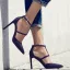 Modest / Simple Black Street Wear Womens Sandals 2020 Ankle Strap 9 cm Stiletto Heels Pointed Toe Sandals