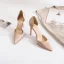 Simple Nues Vêtement de rue Chaussures Femmes 2020 Satin 10 cm Talons Aiguilles À Bout Pointu Talons