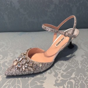 Glitter Charmant Paarse Avond Kristal Damesschoenen 2020 Rhinestone Pailletten 8 Cm Naaldhakken Stiletto Spitse Neus Hakken