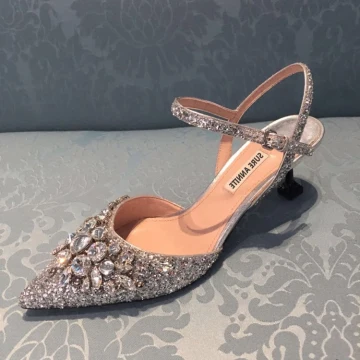 Glitter Charmant Paarse Avond Kristal Damesschoenen 2020 Rhinestone Pailletten 8 Cm Naaldhakken Stiletto Spitse Neus Hakken