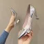 Silber Strassenmode Leder Herbst Frühling Sommer Thick Heels 8 cm Pumps 8 cm / 3 inch Spitzschuh 2020 Edles Pumps