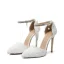 Elegant Ivory Lace Flower Wedding Shoes 2020 Pearl Rhinestone Ankle Strap 11 cm Stiletto Heels Pointed Toe Wedding Heels