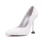 Chic Ivoire En Dentelle Fleur Chaussure De Mariée 2020 Perle 9 cm Talons Aiguilles À Bout Pointu Mariage Escarpins