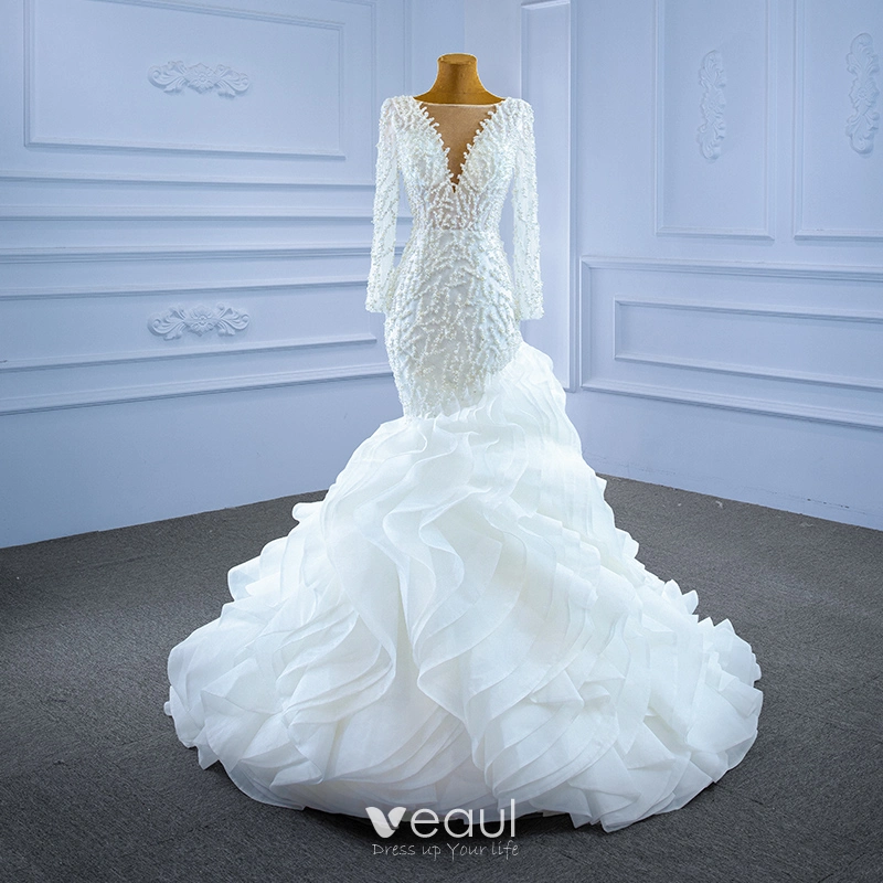Pearl mermaid wedding dress outlet