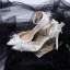 Elegant Ivory Rhinestone Wedding Shoes 2020 Pearl Ankle Strap 9 cm Stiletto Heels Pointed Toe Wedding Heels
