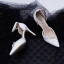 Elegant Ivory Cocktail Party Womens Shoes 2020 Ankle Strap Bow 9 cm Stiletto Heels Pointed Toe Heels