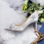 Elegant Ivory Beading Wedding Shoes 2020 Leather Crystal Rhinestone Pearl 9 cm Stiletto Heels Pointed Toe Wedding Pumps