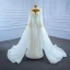 High-end Luxury / Gorgeous Ivory Handmade  Beading Pearl Sequins Wedding Dresses 2021 Trumpet / Mermaid High Neck Long Sleeve Court Train Wedding