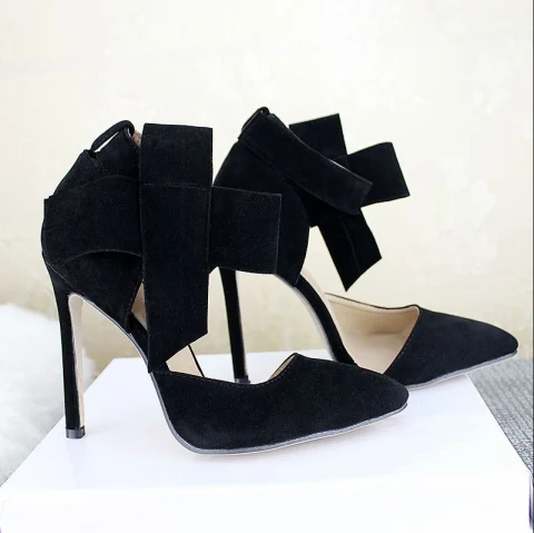 Asequible Negro Casual Sandalias De Mujer 2020 Correa Del Tobillo 11 cm Stilettos / Tacones De Aguja Punta Estrecha Sandalias