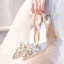 Sjarmerende Elfenben Krystall Brudesko 2020 Lær Rhinestone 10 cm Stiletthæler Spisse