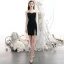 Sexy Noire Robe De Fete 2020 Encolure Carrée Manches Longues Dos Nu Courte Robe De Ceremonie