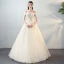 Schöne Ivory / Creme Brautkleider 2018 A Linie Mit Spitze Applikationen Perle Schleife Off Shoulder Rückenfreies Lange Hochzeit