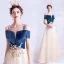 Elegant Navy Blue Prom Dresses 2020 A-Line / Princess Suede Spaghetti Straps Beading Sequins Lace Flower Short Sleeve Backless Floor-Length / Long Formal Dresses