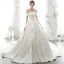 High End Ivory / Creme Satin Brautkleider / Hochzeitskleider 2020 A Linie Off Shoulder Perle Pailletten Kurze Ärmel Rückenfreies Kathedrale Schleppe