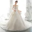 Luxury / Gorgeous Champagne Wedding Dresses 2020 A-Line / Princess Off-The-Shoulder Beading Rhinestone Sequins Lace Flower Sleeveless Backless Royal Train