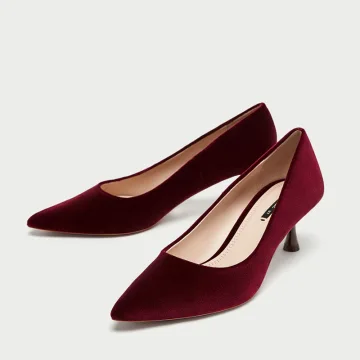 Enkel Burgunder Casual Suede Pumps 2020 5 Cm Stiletthæler Spisse Pumps